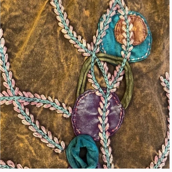 Sewn Hippie Floral Hipster Flower Rose Embroidered Boho Peasant Farm Blouse Top - Picture 11 of 12